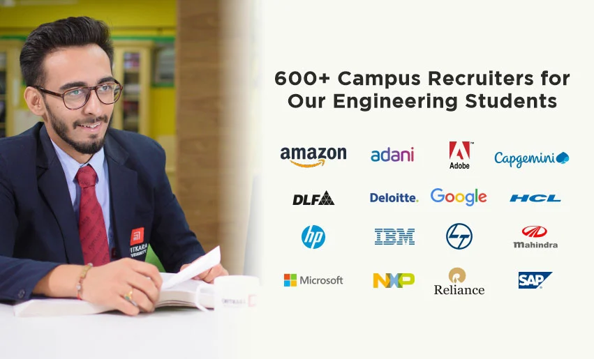 600+ campus recuruiters for engineering students at Chitkara University